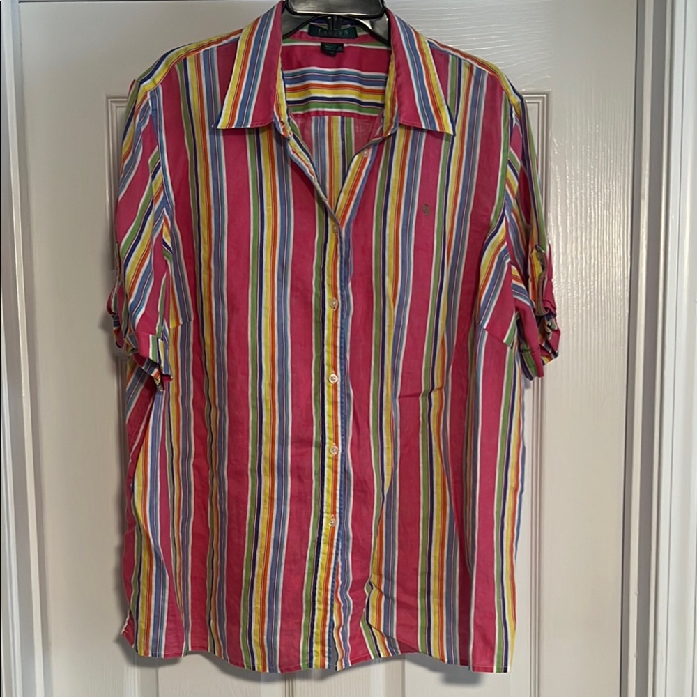 Colorful Striped Button-Up Shirt
